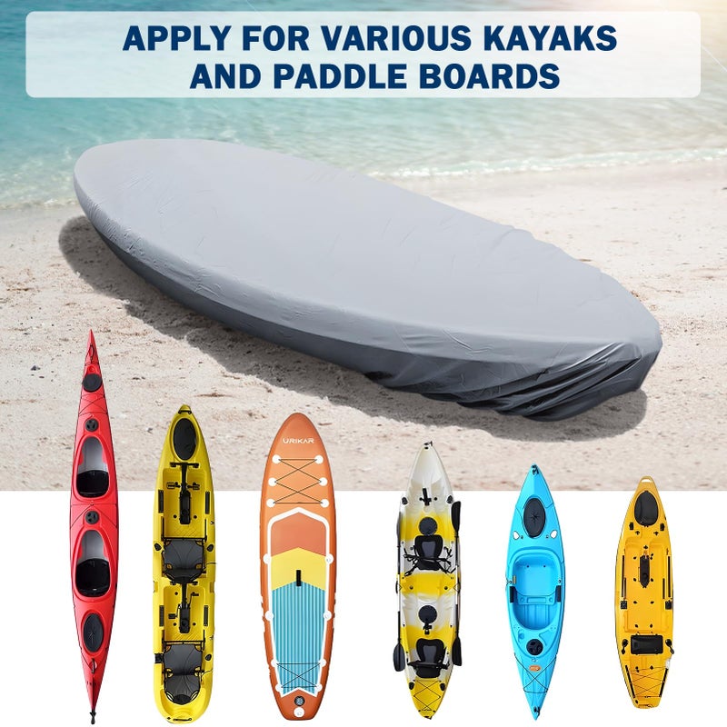 Kohree 600D Kayak Cover Waterproof, Kayak Covers for Outdoor Storage, Heavy Duty UV Protection Paddle Board Covers SUP Canoe Cover, 11.8-13.1ft - Image 5